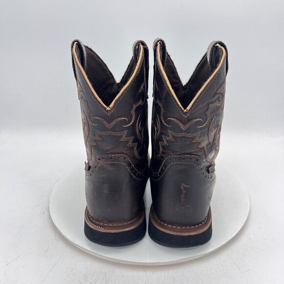 Justin Jalena Maple Women Size 10B WKL9978 Brown Leather Steel Toe Western Boot - Picture 5 of 15